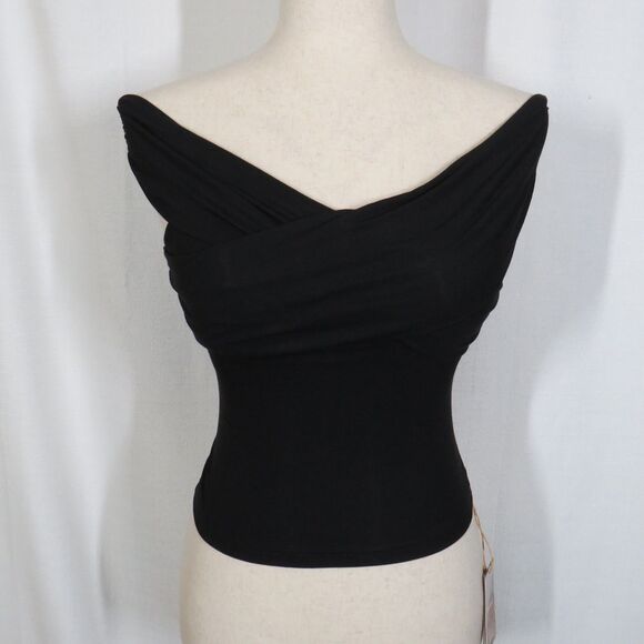 OGL Eco-SkinKiss Criss Cross Off Shoulder New Airy Brami Top Black Size XS - Picture 7 of 12